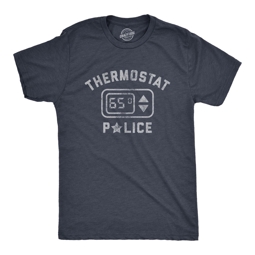 Mens Thermostat Police T Shirt Funny HVAC Heating and Air Conditioning Climate