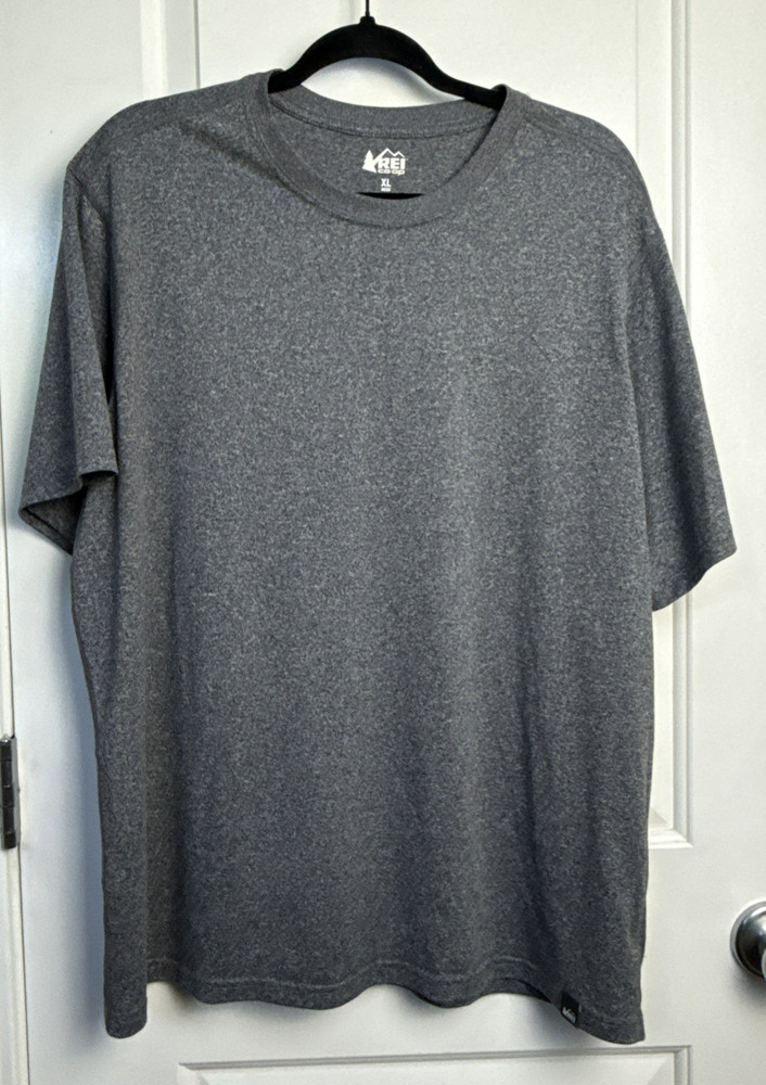 REI CO-OP Men’s T-Shirt Logo Top XL Gray Performance Hiking High-Quality Outdoor