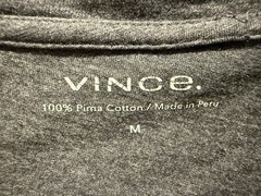 Vince Mens M 100% Pima Cotton Crewneck T-Shirt Heather Charcoal Gray Tee SS