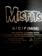 Rock Band Misfits Classic Skull With Logo Black Tee Shirt Sz Small (34/36) NWOT