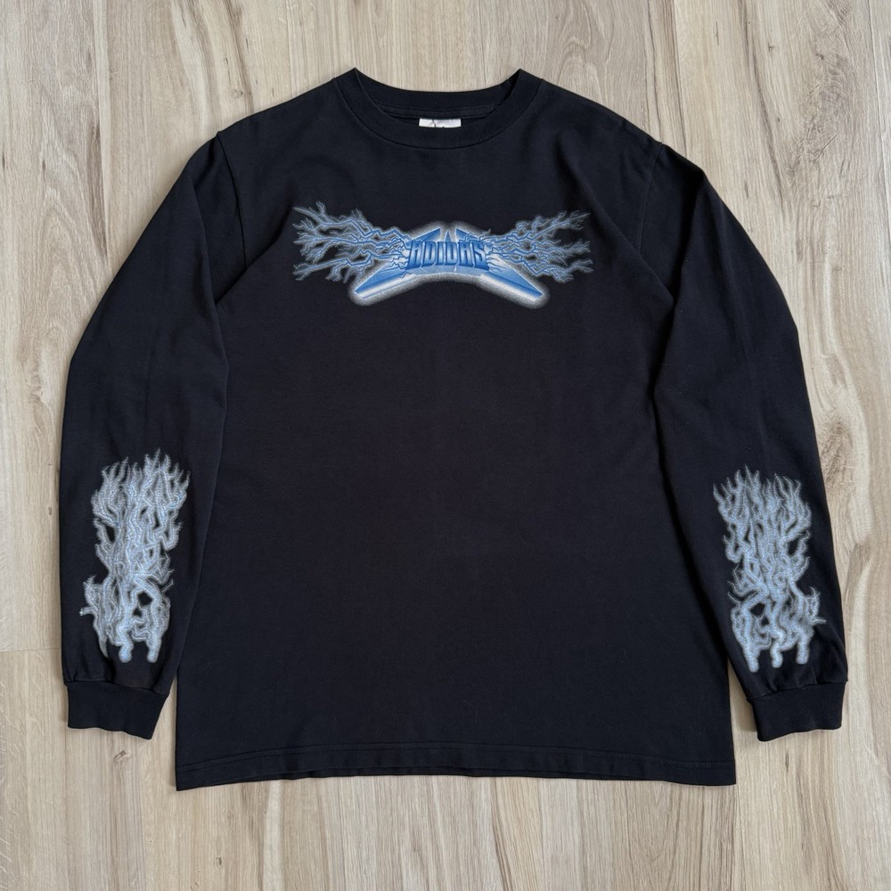 Vintage Adidas 00s Lightning Metallica esque y2k long sleeve t shirt L – XL