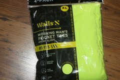 NIP Wall Working Man’s Pocket Tees S/S Hi-Vis Yellow – XL – 2 Pack