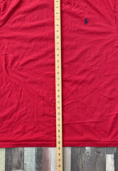 Polo Ralph Lauren Classic Fit Mens Red T-Shirt 2XL XXL Navy Pony Logo V Neck