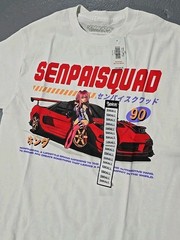 Senpai Squad & Bad Habits Anime Racing Graphic T-Shirt 4pc Sz Small (S1C)