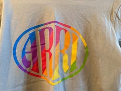 ARRI Gray Organic Cotton T-Shirt W/ ARRI Rainbow Plum logo EU XS/US XXS