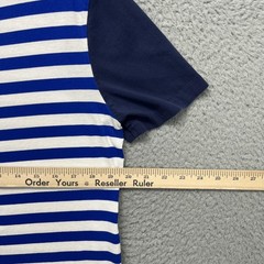 Polo Ralph Lauren Shirt Mens Medium Blue White Stripe Pocket Ringer Tee