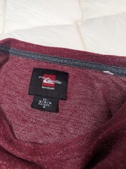 Quiksilver Men’s Medium Marled Burgundy Pullover Sweatshirt Long Sleeve Pocket