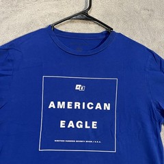 American Eagle Shirt Mens Medium Blue Logo Graphic Tee Nineteen Seventy Seven