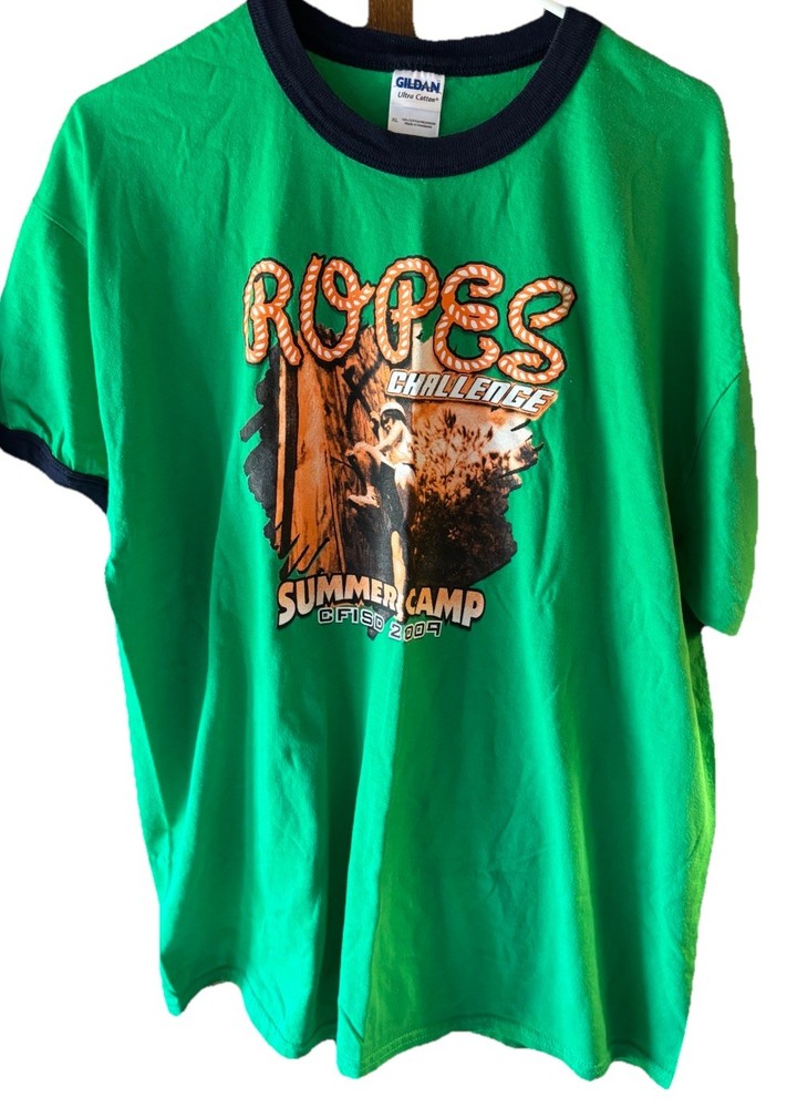 Ropes Challenge Summer Camp Shirt CFISD 2009 Camp Facilitator On Back XL