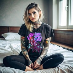 Jinx Arcane T-Shirt Japanese Anime Cartoon Jinx Arcane Graphic T-Shirt 094