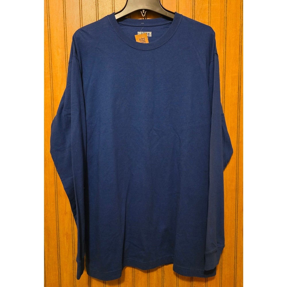 Duluth Trading Shirt Men Sz M Longtail T Navy Long Sleeve Cotton NWT