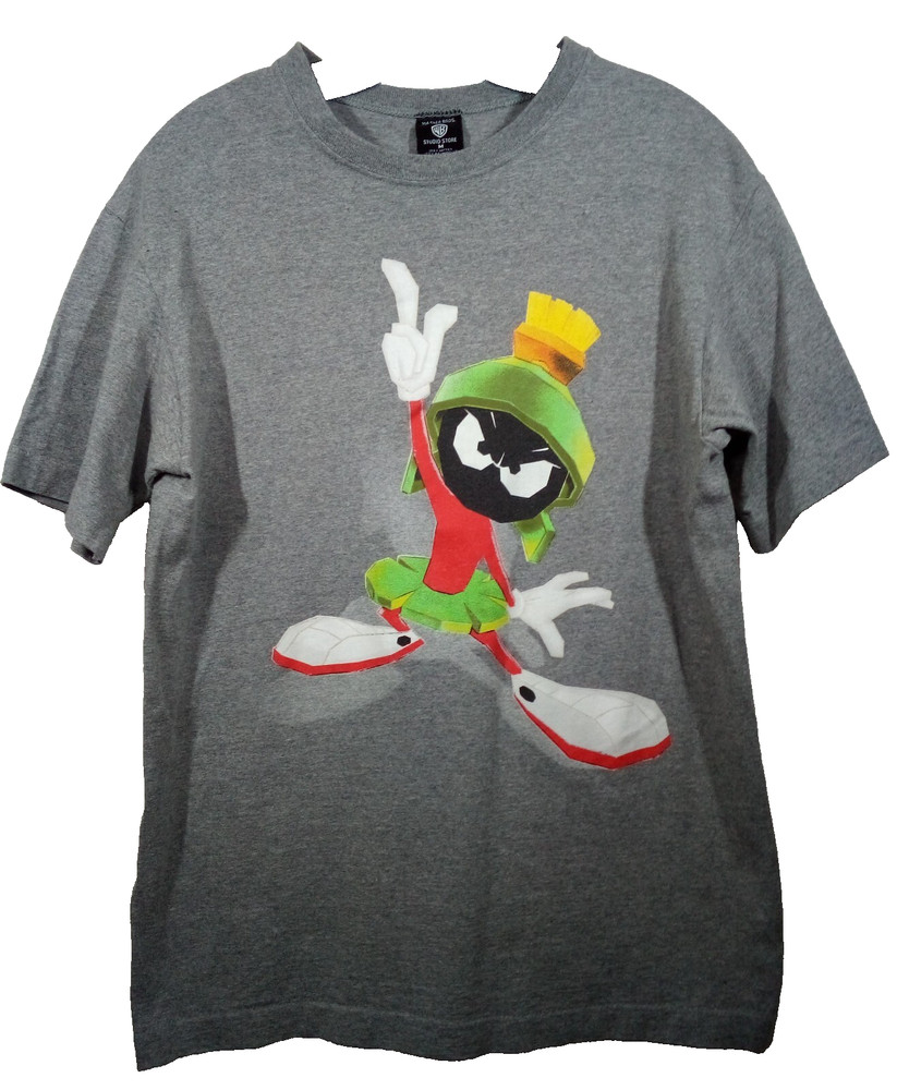 Warner Bros Vtg.Marvin The Martian Lonney Tunes 1996 T-Shirt Men M Gray