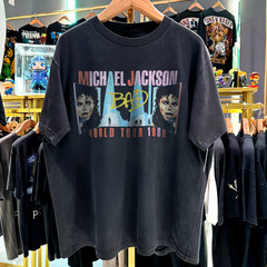 1988 Michael Jackson Bad World Tour T-Shirt Vintage MJ Concert Black Tee S-5XL