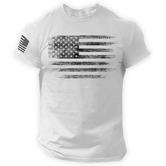 USA Distressed Flag Men T Shirt Patriotic American Tee S – 2XL