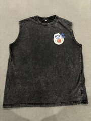Vintage Miller Lite Tank Top Men Large Black Fine Pilsner Beer Graphic Acid Wash