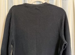 Hollister Men’s LS Waffle Knit Thermal Navy Blue Shirt – SZ/M