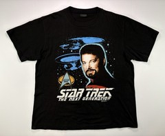 VNG Star Trek Next Generation Commander Riker 1991 XL TShirt Black Single Stitch