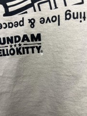 Gundam Hello Kitty Shirt Mens Small Beige Anime Graphic Tee Sanrio Robot