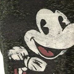 Authentic Disney Adult Mickey Mouse Tee Heather Black Dark Gray S Distressed Top