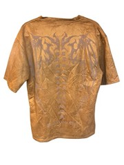 “Unsbakable Cluh” T-Shirt Soft Faux Suede Fabric Men’s Brown T-Shirt Sz L *Read*