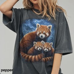 Vintage Red Panda Family Comfort Tee Soft Shirt Gift Animal