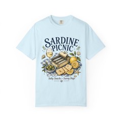 Sardine Picnic Comfort Colors Shirt, Vintage Coastal Seafood Summer Tee