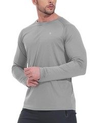 Men’s Hiking Shirts Waterproof Dry Fit Athletic T-Shirts SPF Long Sleeve Safa…