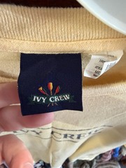 Vintage Ivy Crew Shirt Mens Medium Yellow Rowing Logo Graphic Crewneck USA