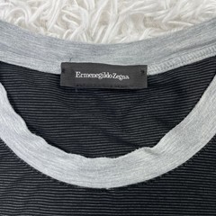 Ermenegildo Zegna Shirt Mens XS Black Striped Slim Stretch Micro Modal Jersey T