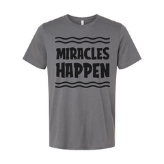 Unisex Christian T Shirt With Miracles Happen Graphic Design Inspirational Faith