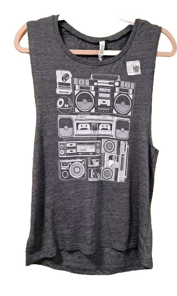 Boom Boxes Hip Hop Rap Swag Tank Top Size Large Slim Fit Nwt