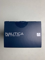 NAUTICA Mens Large L 42-44 4 Pack White Soft Cotton V Neck T Shirts Tag Free New