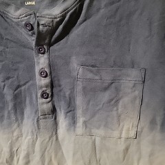 Mens Carbon Longer Length L Short Sleeve Shirt W/ Pocket Blue Fade To White NWT