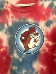 Buc-ee’s 4th July Shirt Mens XL Tie Dye Red White Blue Get It Poppin Bucees Used