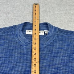 Jhane Barnes Silk T-Shirt Mens Large Blue Striped Crew Neck Short Sleeve