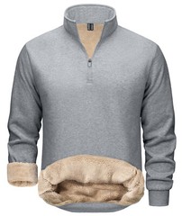 Men’s 1/4 Zip Sweatshirt Sherpa Lined Fleece Pullover Heavyweight Winter Sweater