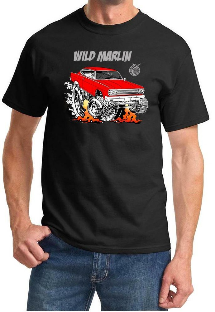 1965 1966 AMC Marlin Rad Rides Cartoon Design Tshirt NEW