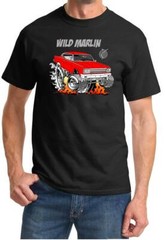 1965 1966 AMC Marlin Rad Rides Cartoon Design Tshirt NEW