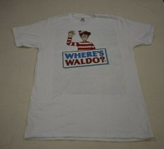 Where’s Waldo Mens 2-Sided White Tee Shirt New S, M, L, XL