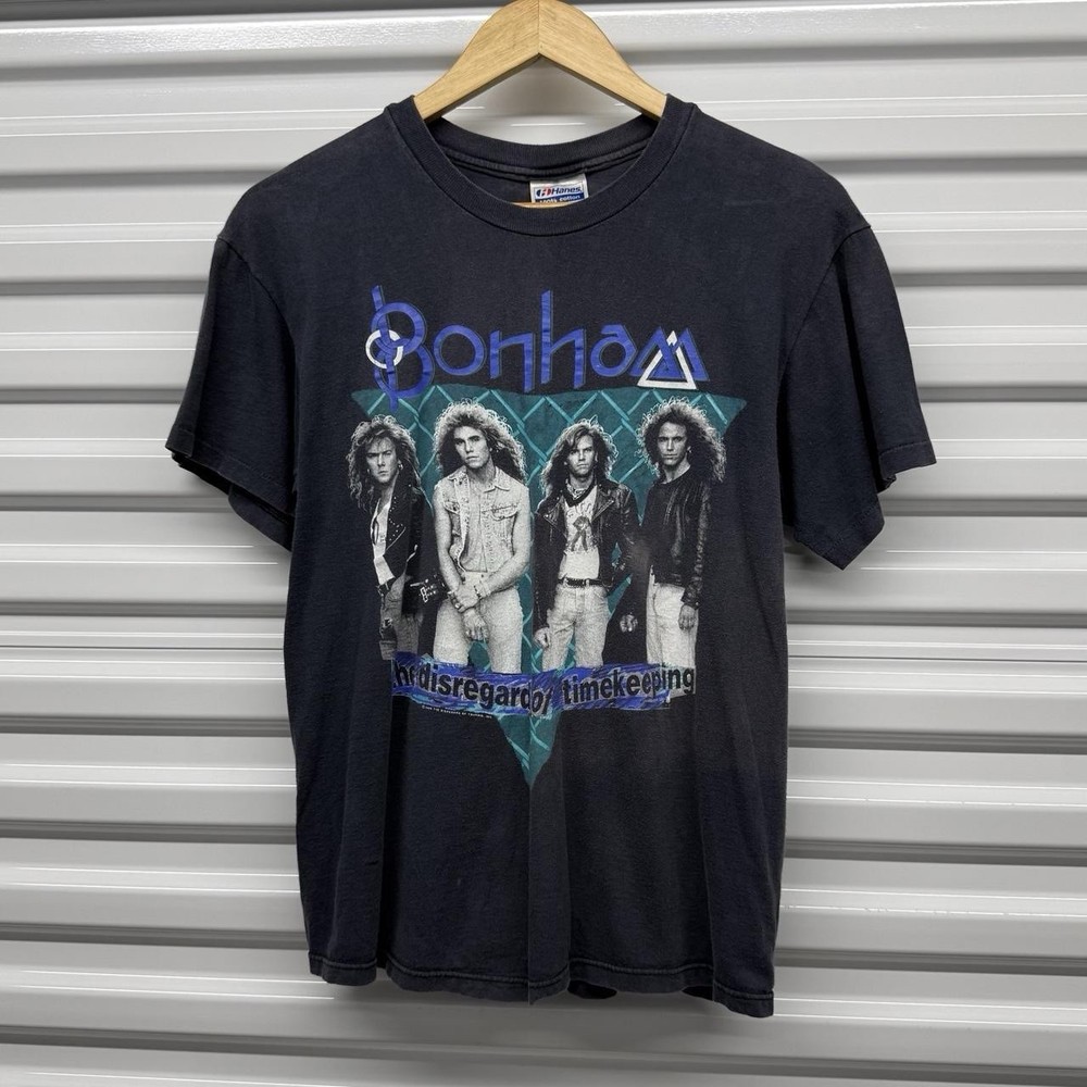 Vintage 1989 Bonham The Disregard Of Timekeeping Tour Faded Band T-Shirt Size L
