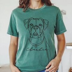 Custom Pet Outline Comfort Tee Personalized Dog Cat Animal Portrait Shirt Gift