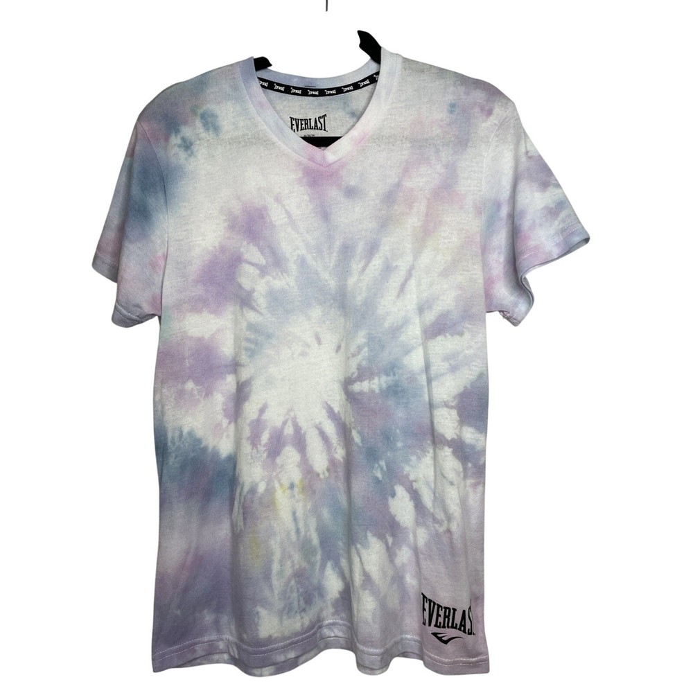 Everlast Unisex Tie-Dye Short Sleeve T-shirt / V-neck – Logo – Size Medium *Flaw