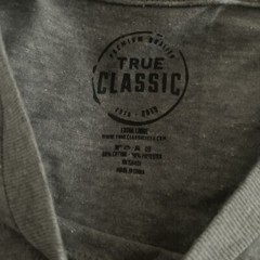 True Classic Premium Quality Crew Neck T Shirt Men’s Heather Gray Extra Large XL