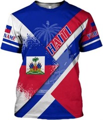 Personalized Haiti Pride Flag Shirt, Haitian Pride T shirt 3D for Men & Women