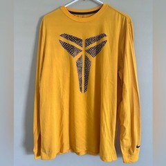 Mens Yellow Kobe Bryant Black Mamba Dri-Fit Long Sleeve Tshirt