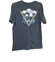 Travis Mathew Gray Palm Tree Graphic Print Cotton T-Shirt Crew Neck Size M