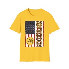 250 Years Of Freedom 1776 2026 T-Shirt Semiquincentennial US Flag Graphic