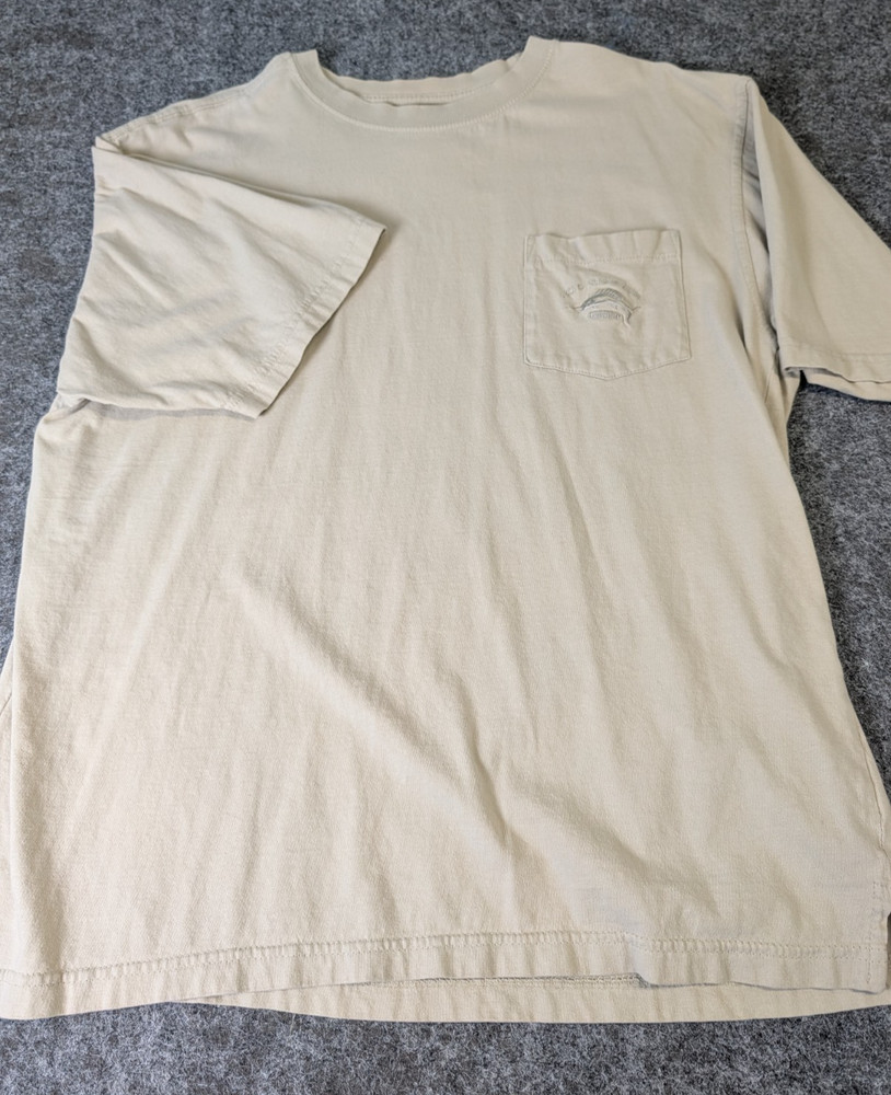 Joe Marlin Unwind T-Shirt Men’s XL Beige Chest Pocket 100% Cotton Short Sleeve