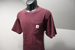 Carhartt Tee Shirt Work Wear Short Sleeve Loose Fit Dark Red Mens Sz Medium