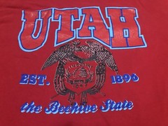 Utah The Beehive State USA United States Est 1896 XL Red T Shirt